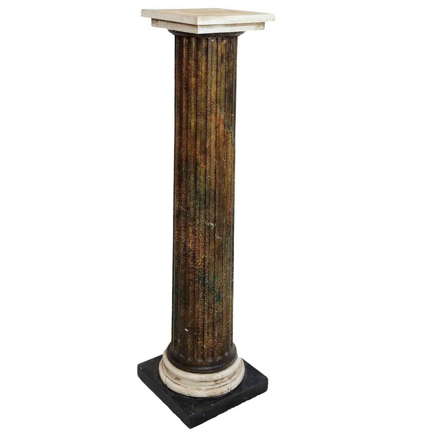 Classical Painted Faux Porphyry Doric Column, circa 1860 For Sale
