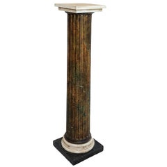 Classical Painted Faux Porphyry Doric Column, circa 1860