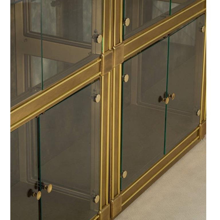 Classical Palladian Style Brass and Glass Vitrines by Mastercraft 5