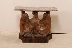 Classical Period American Carved Eagle Console Table w/ Marble Top , circa 1820