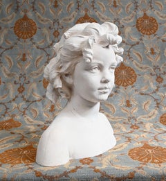 Classical Plaster Bust Young Girl English Statue