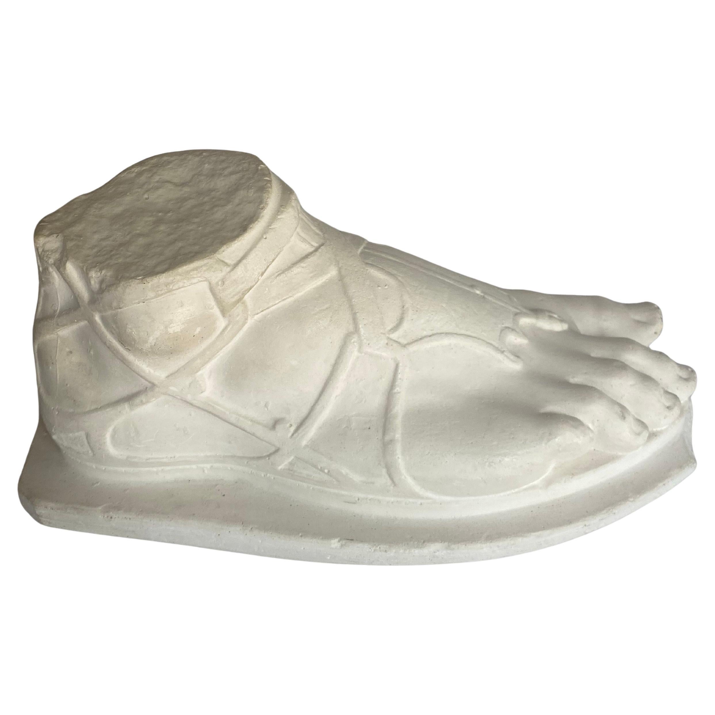 Klassisches Hermes-Fußmodell aus Gips aus dem frühen 20. Jahrhundert mit dem Aufdruck 