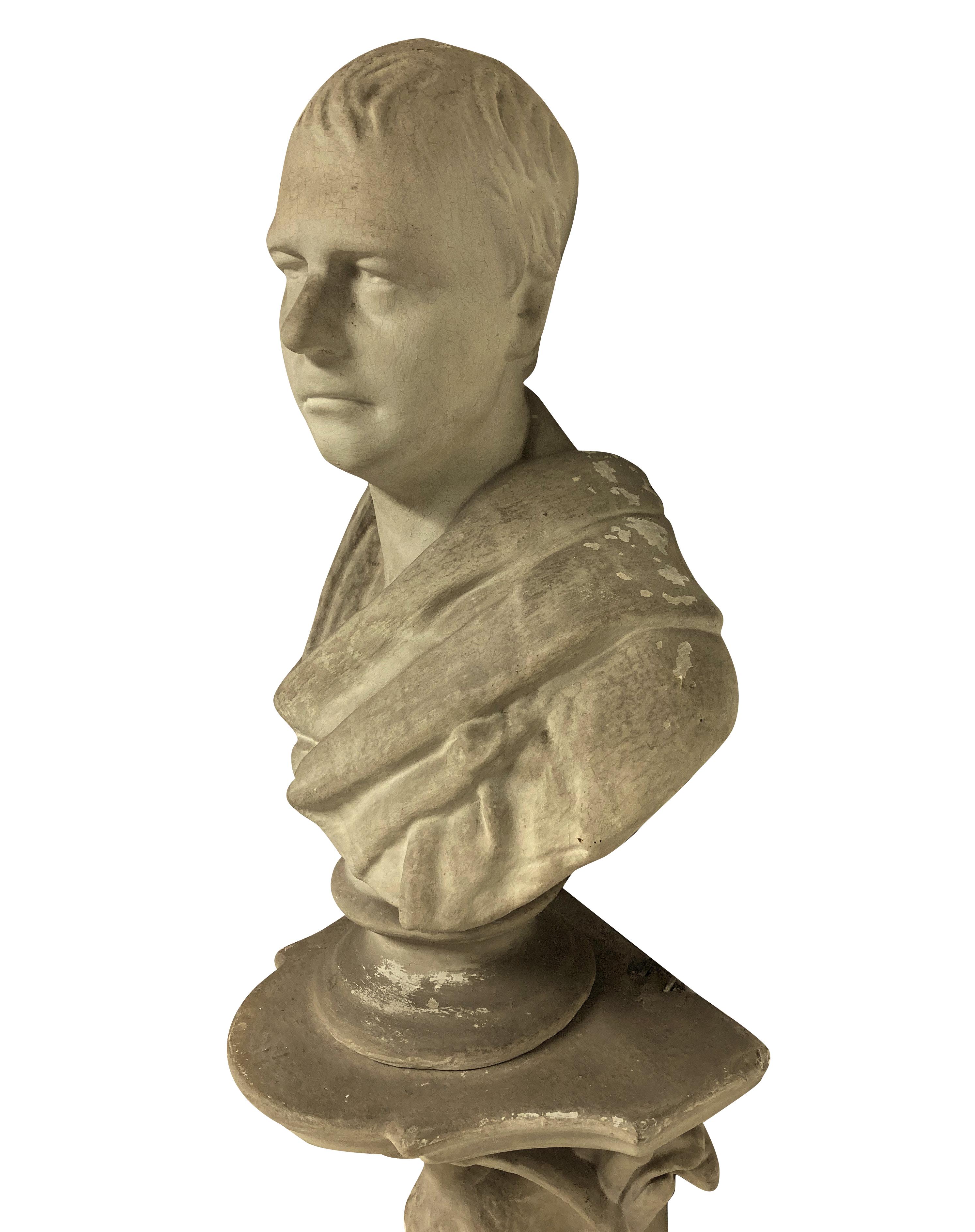 English Classical Plaster Library Bust on Bracket