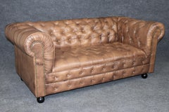 Classical Pleated arms Fully Tufted Full Grain English Chesterfield Sofa