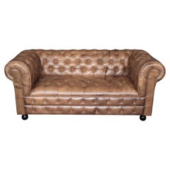 Classical Pleated arms Fully Tufted Full Grain English Chesterfield Sofa