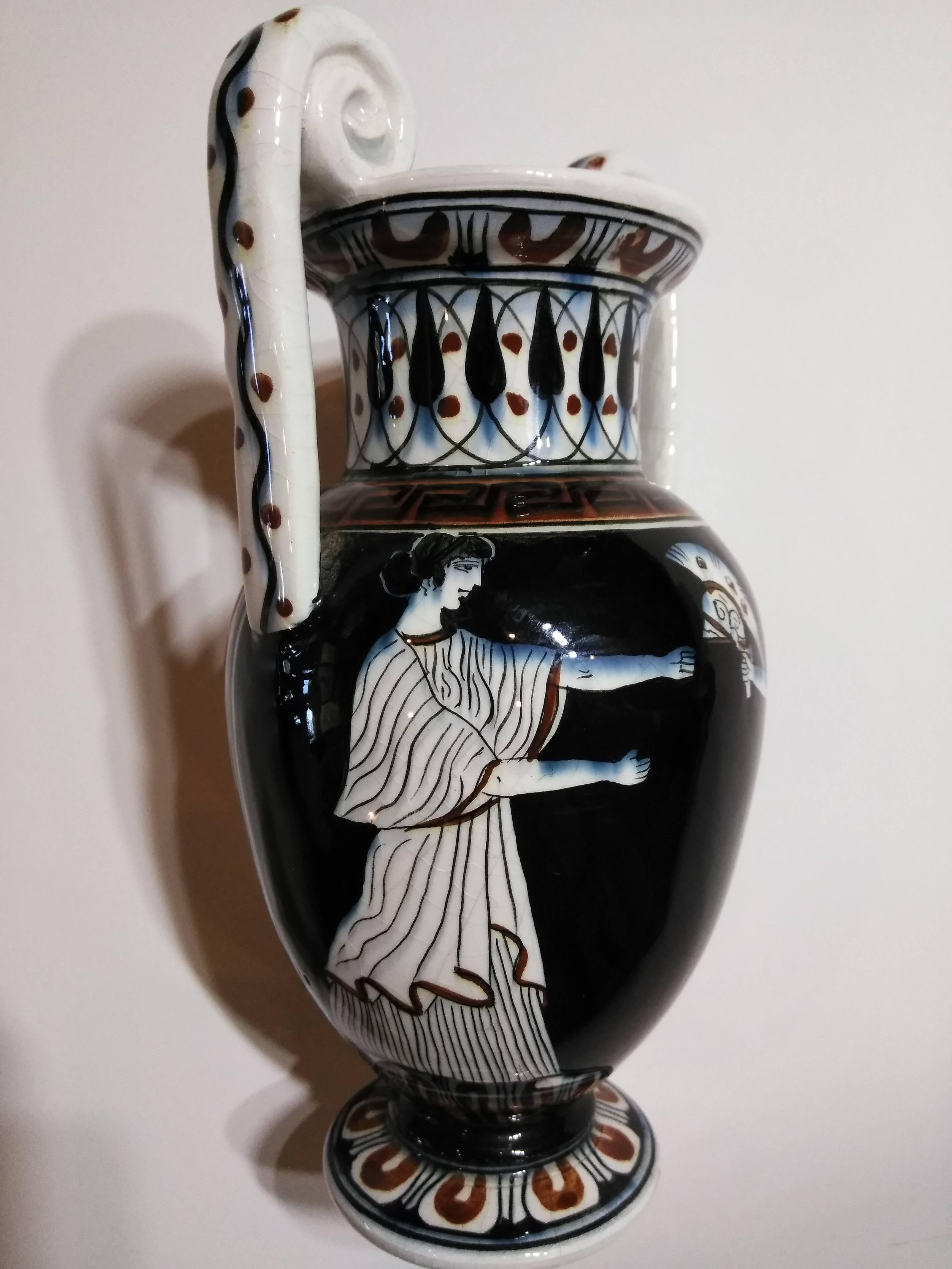 19th Century Classical Porcelain Greek Vase