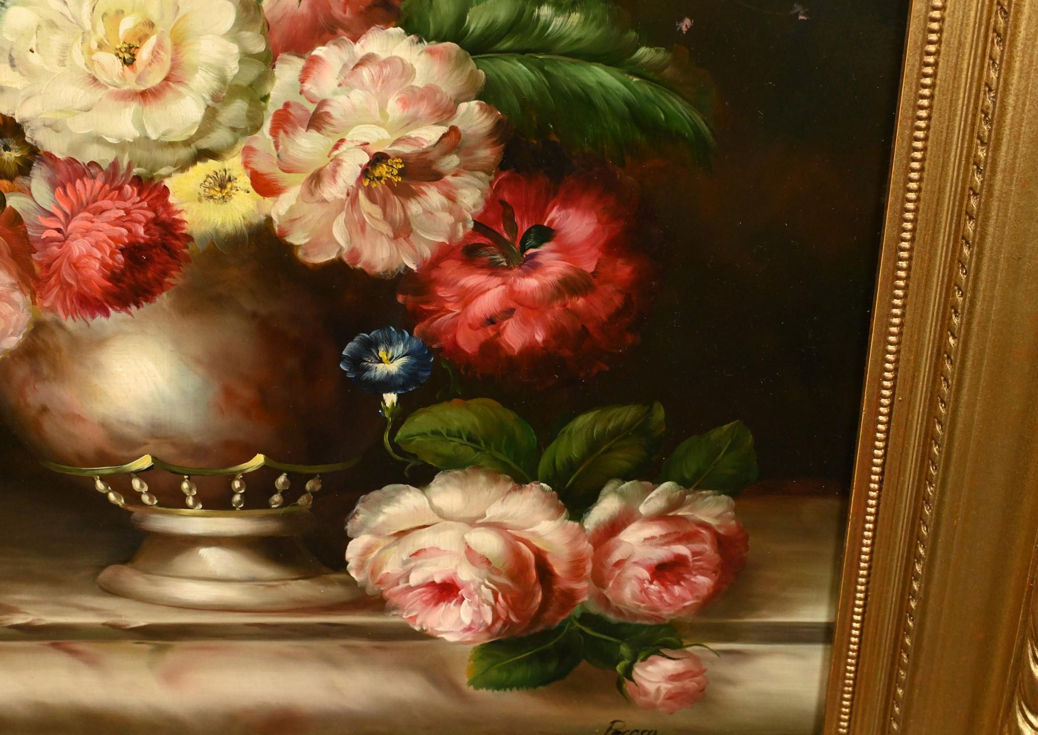 Classic Regency Still Life Oil Painting Floral Spray (Nature morte à l'huile) en vente 1
