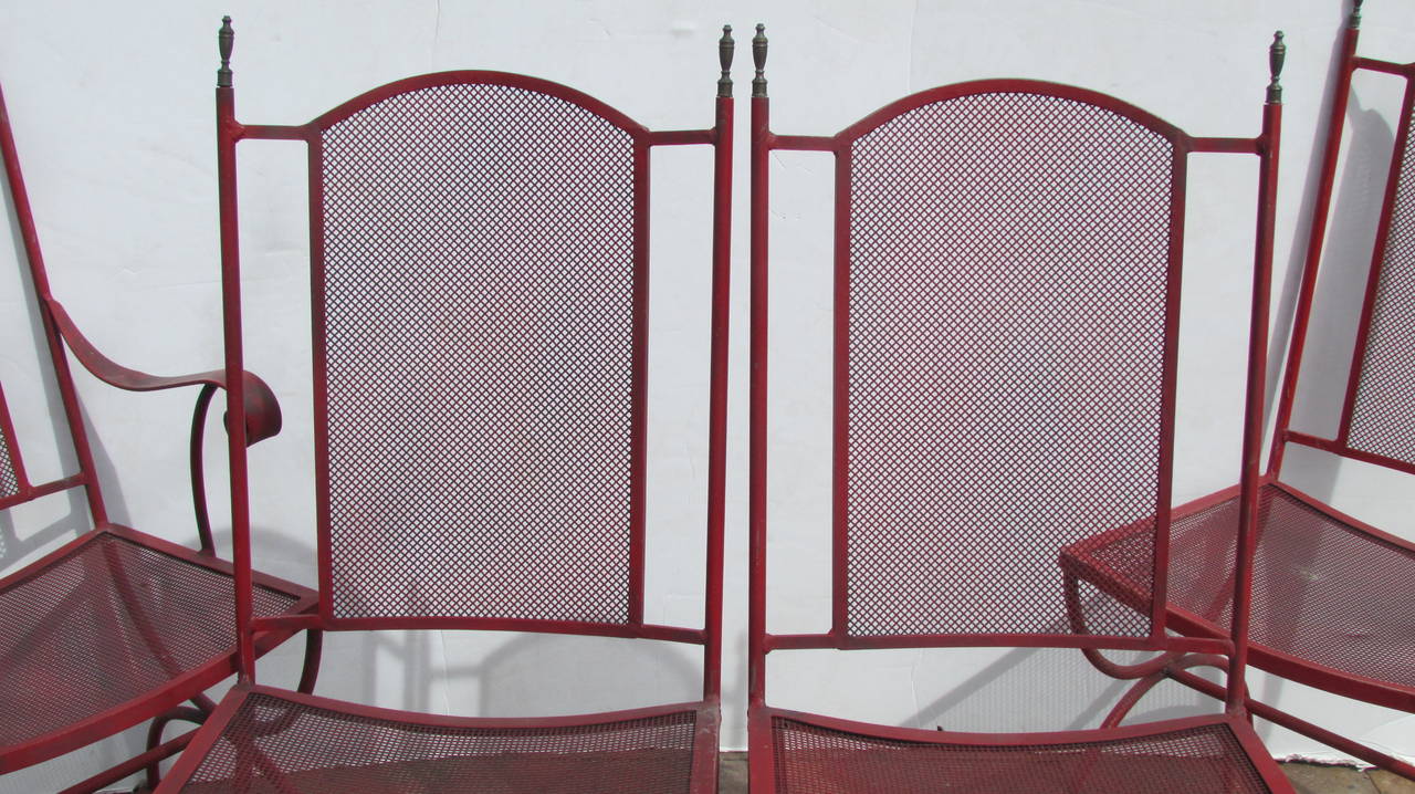 Schmiedeeiserne und messingfarbene Curule-Stühle, 1960er Jahre im Angebot 2