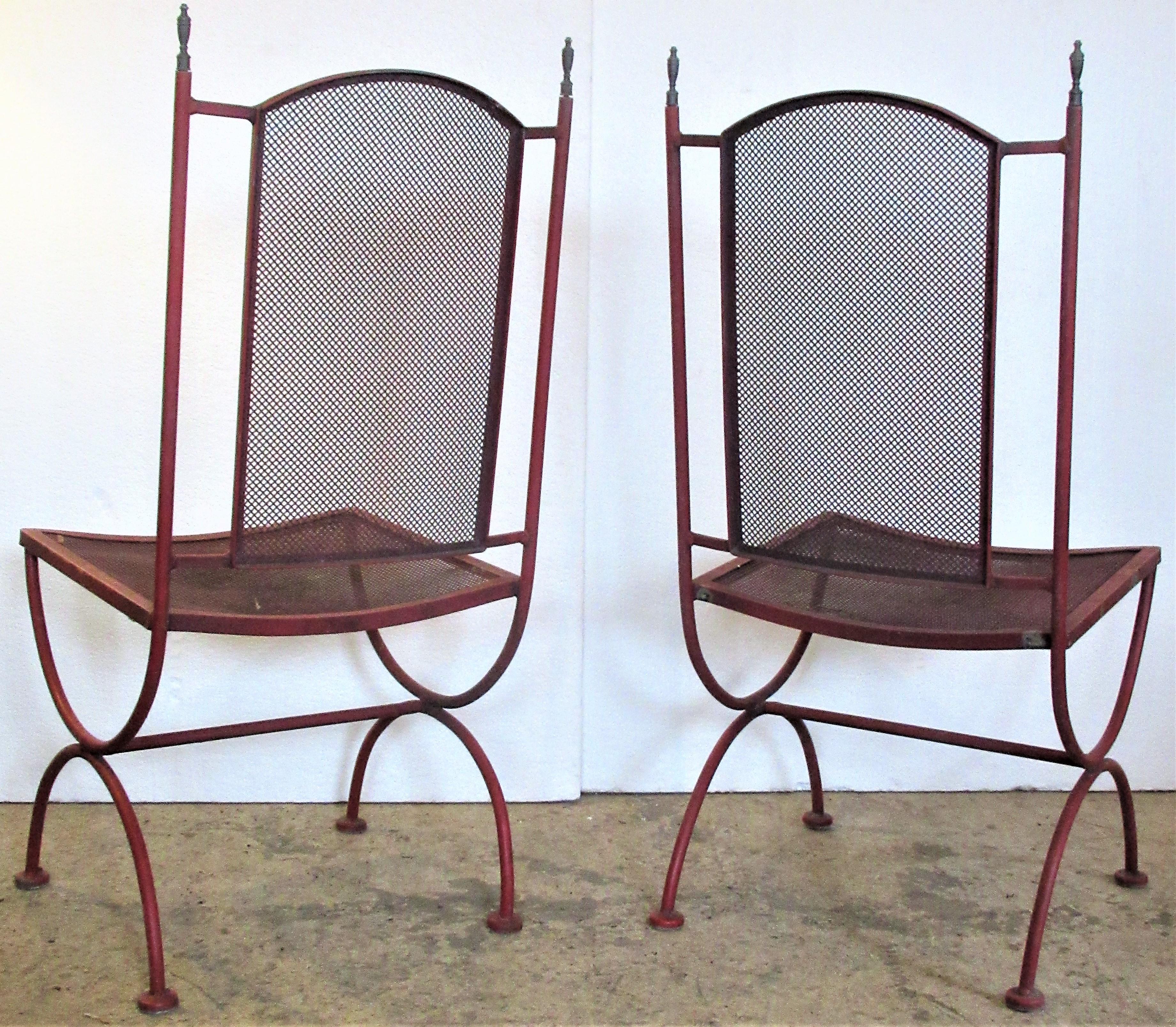 Wrought Iron and Brass Curule Chairs, 1960's For Sale 7