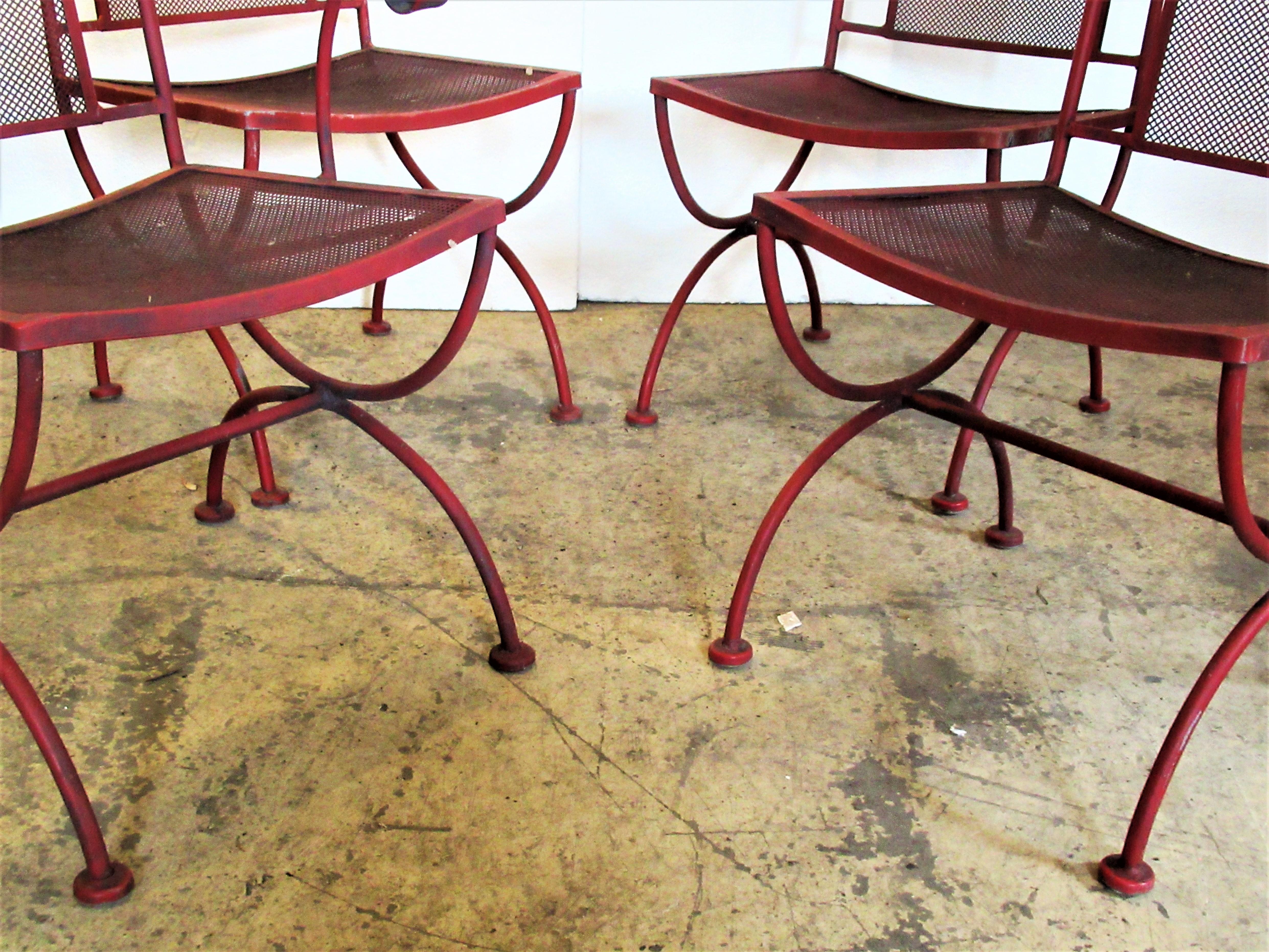Wrought Iron and Brass Curule Chairs, 1960's For Sale 10