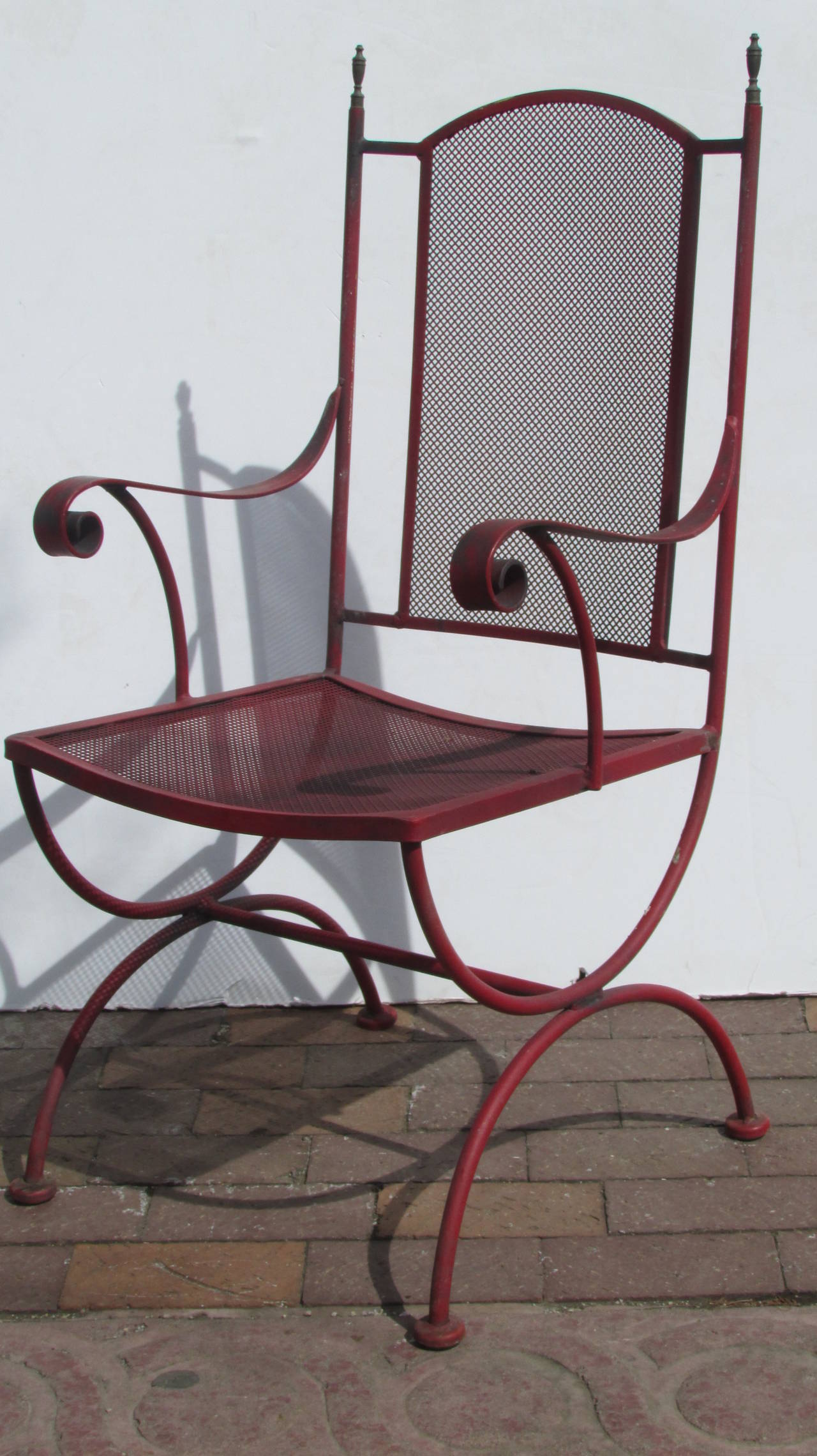 Schmiedeeiserne und messingfarbene Curule-Stühle, 1960er Jahre im Zustand „Gut“ im Angebot in Rochester, NY