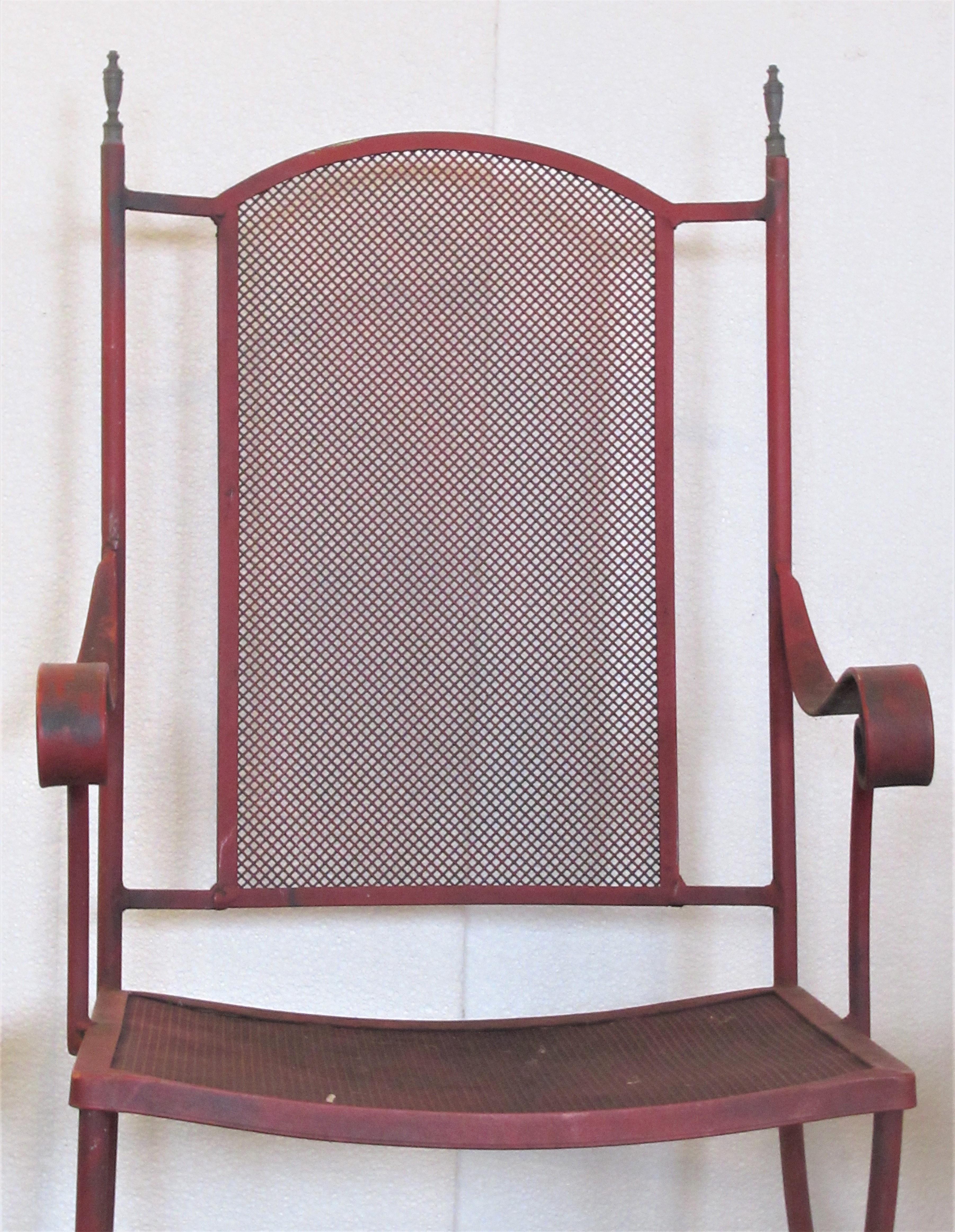 Schmiedeeiserne und messingfarbene Curule-Stühle, 1960er Jahre (20. Jahrhundert) im Angebot