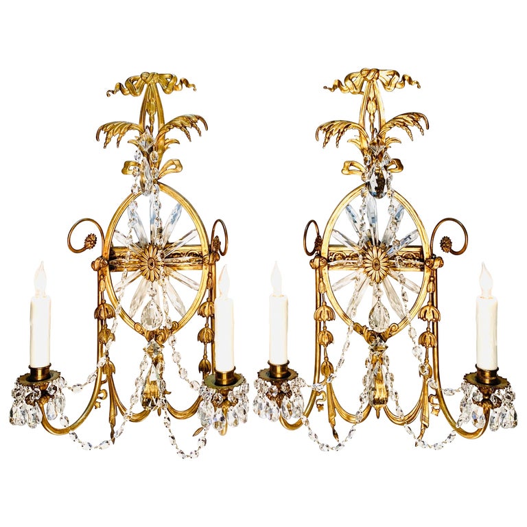 Classical Regency Style Pair of Caldwell Sconces, circa 1920s For Sale