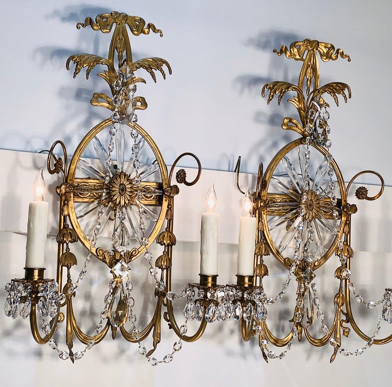 Classical Regency Style Pair of Caldwell Sconces, circa 1920s For Sale 1