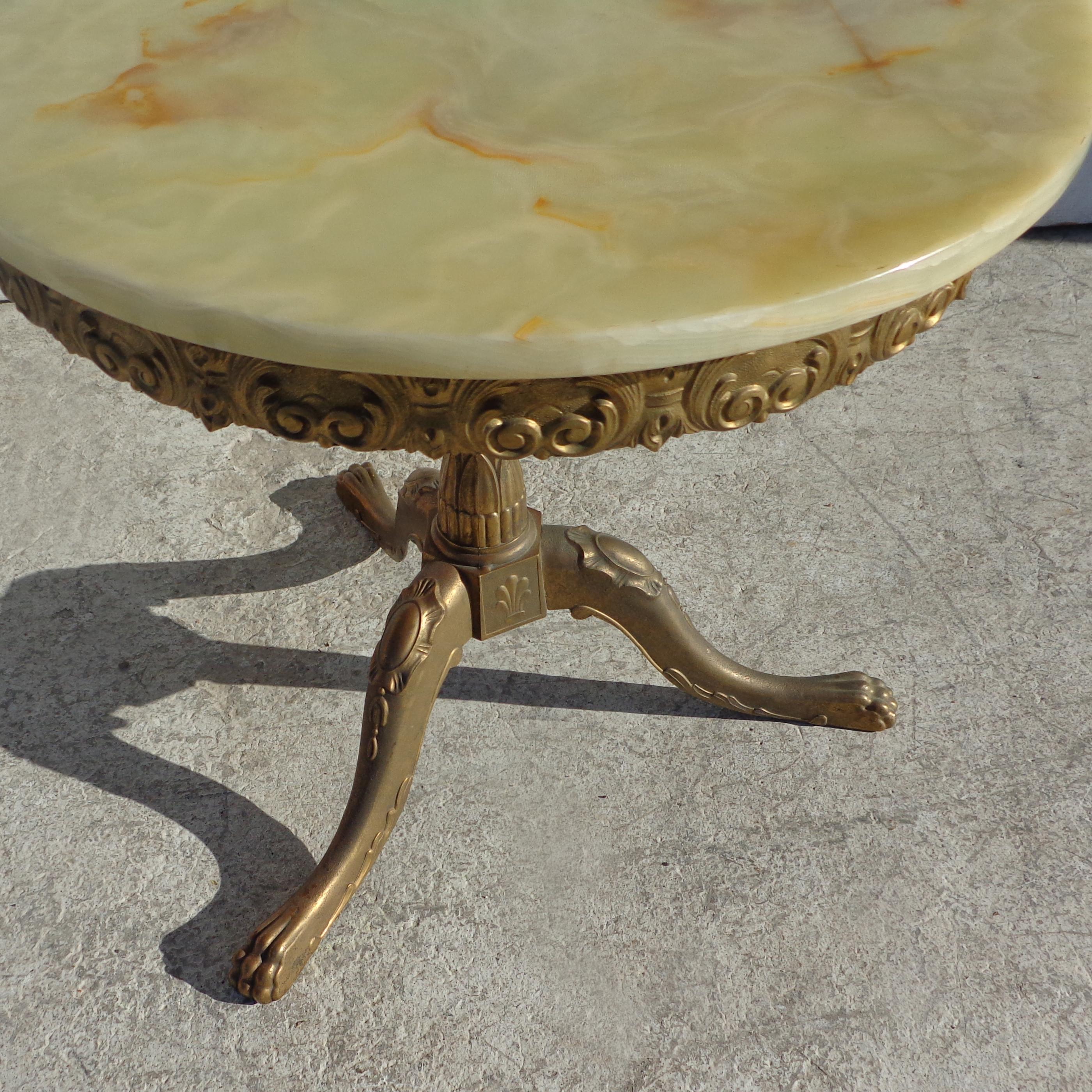 Neoclassical Revival Classical Revival French Onyx Side Table