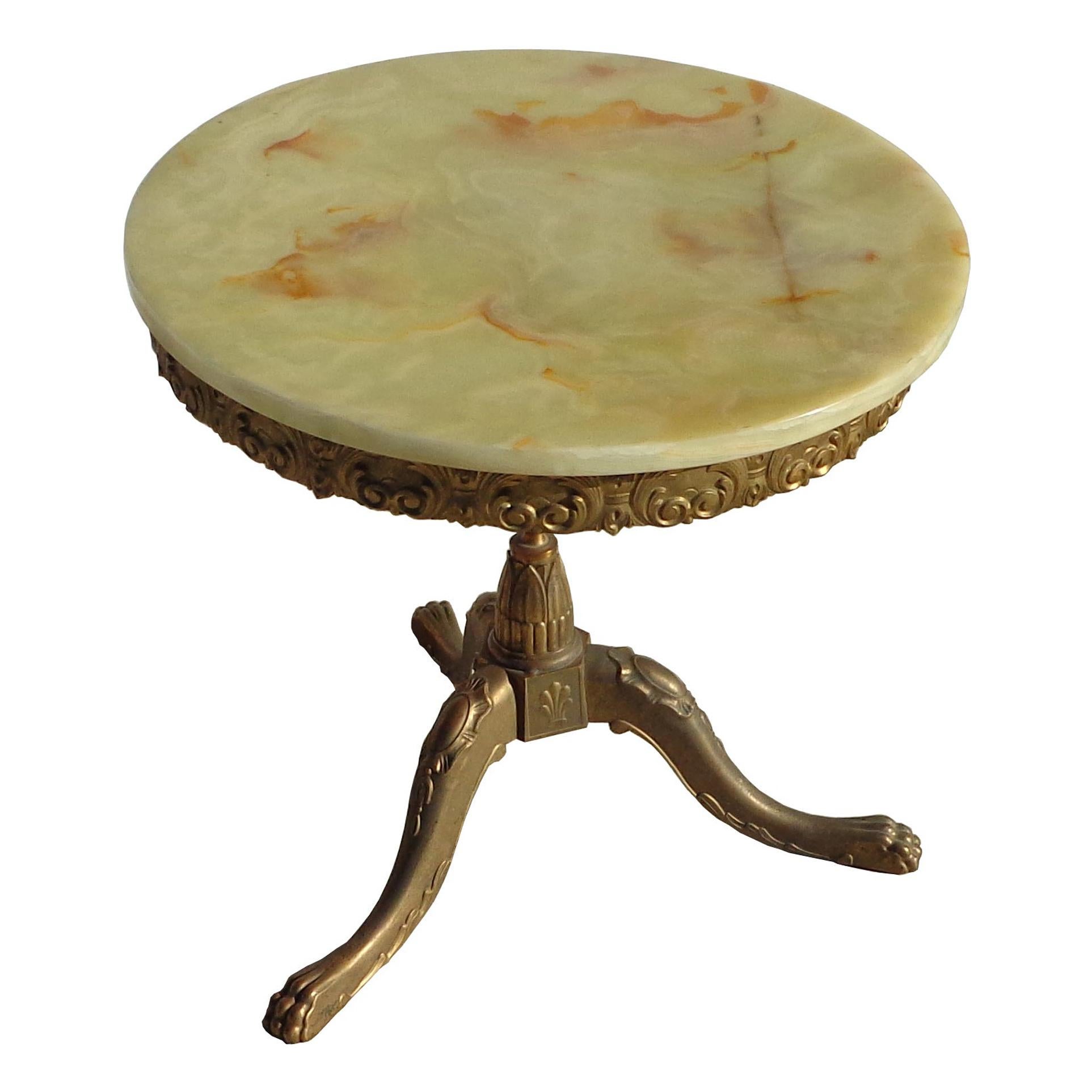 Classical Revival French Onyx Side Table