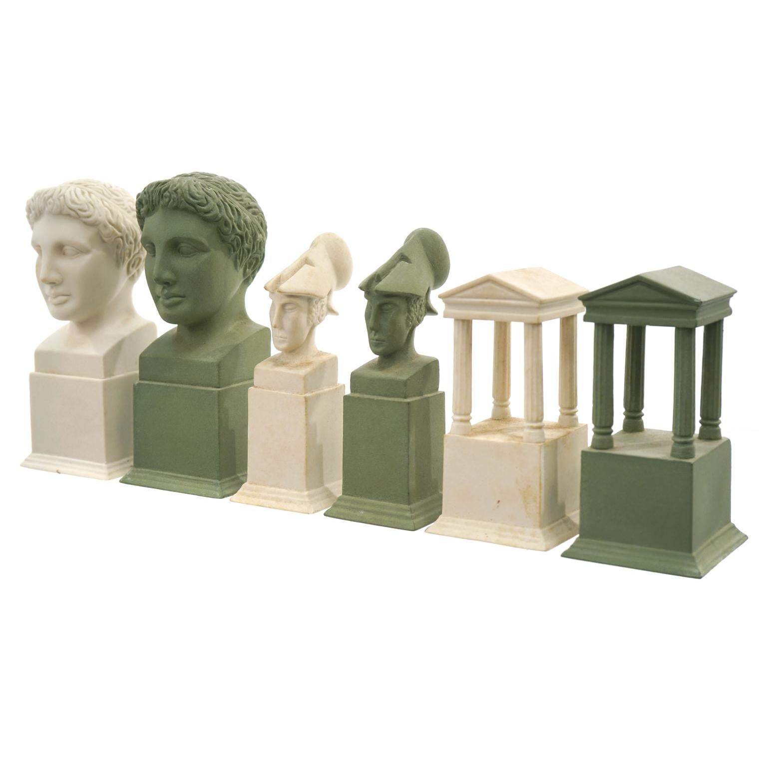 Classical Revival Parian Chess Set circa 1880 Attributed, Austrian 1