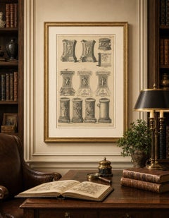 Classical Roman Altars & Antiquities Engraving, Montfaucon 1721