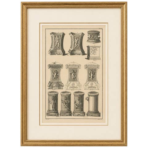 Classical Roman Altars & Antiquities Engraving, Montfaucon 1721