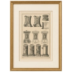 Classical Roman Altars & Antiquities Engraving, Montfaucon 1721