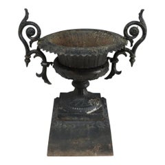 Classical Roman-Greco Cast Iron Garden Urn, Manner of Fiske, C1890