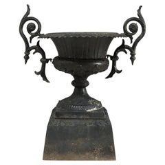 Classical Roman-Greco Cast Iron Garden Urn, Manner of Fiske, C1890