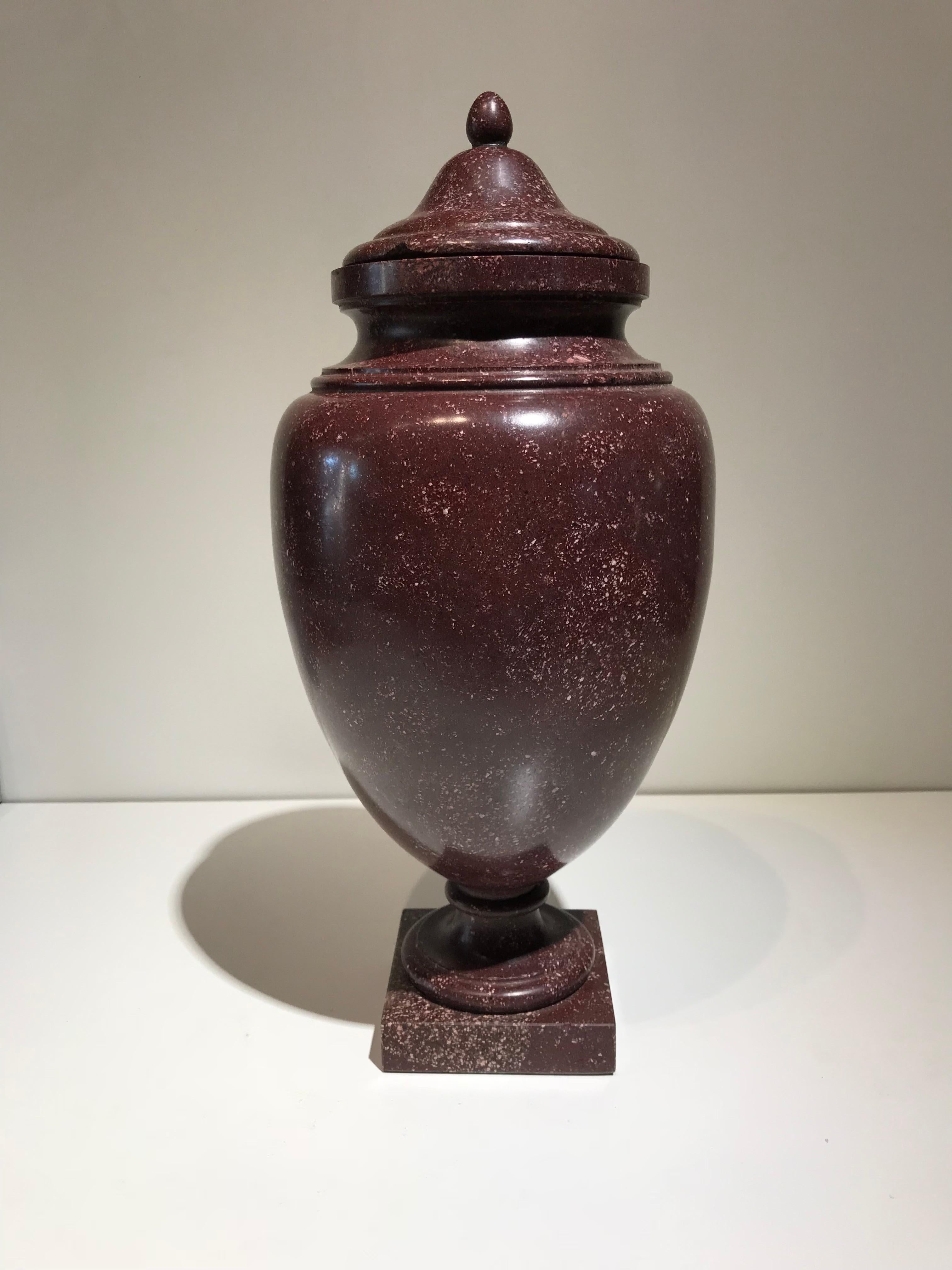 Classical Roman Porphyry Red Ancient Specimen Marble Vase Neoclassical Style 5