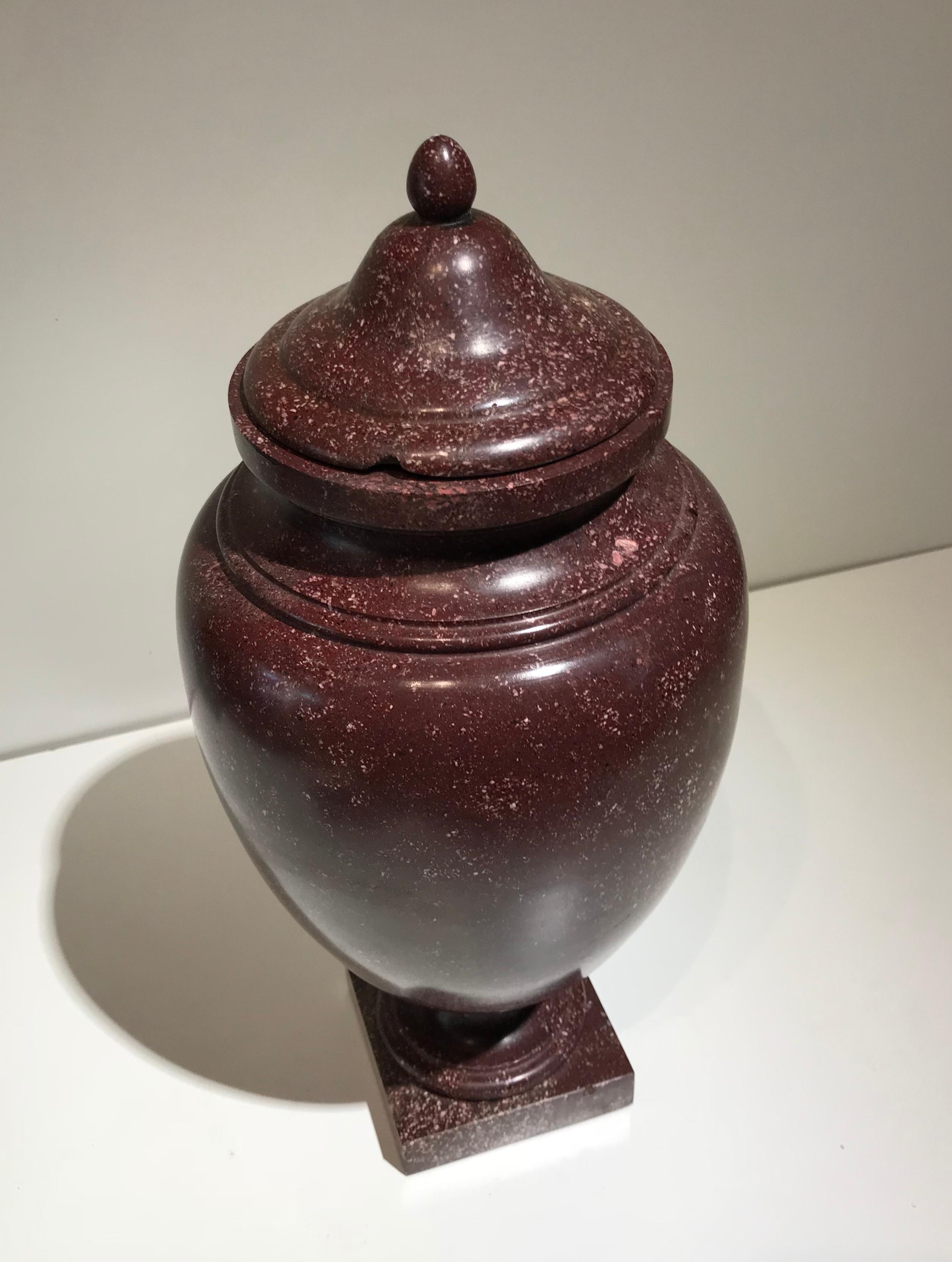 Classical Roman Porphyry Red Ancient Specimen Marble Vase Neoclassical Style 7