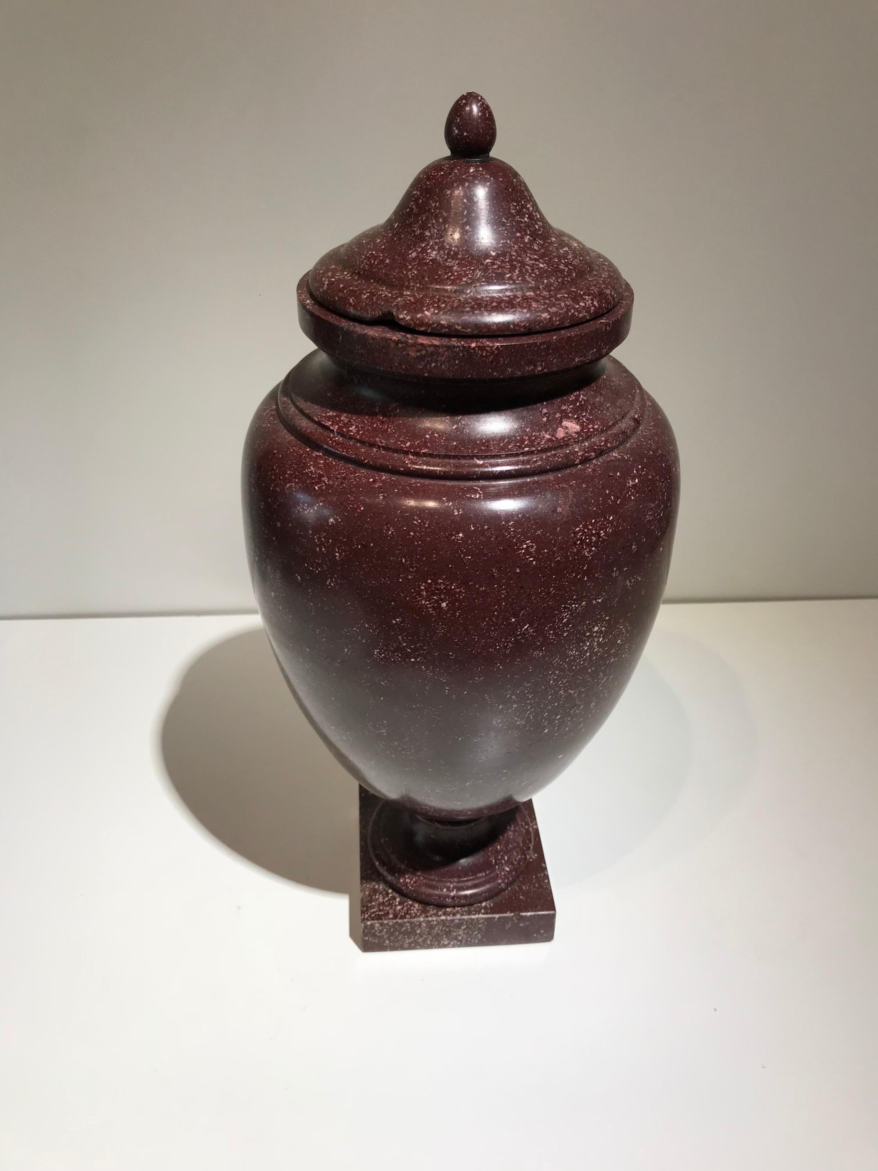 Classical Roman Porphyry Red Ancient Specimen Marble Vase Neoclassical Style 9