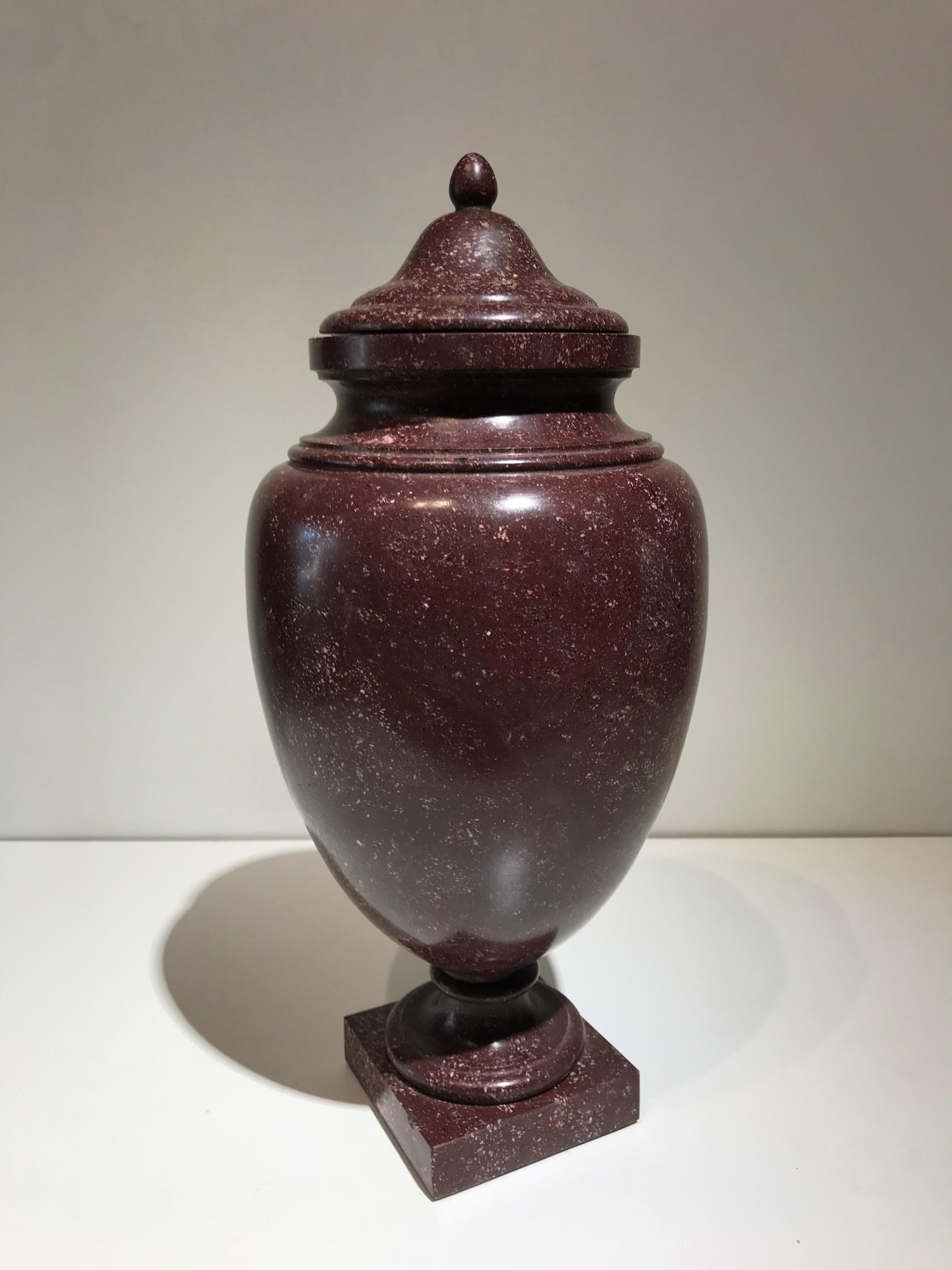 Classical Roman Porphyry Red Ancient Specimen Marble Vase Neoclassical Style 2