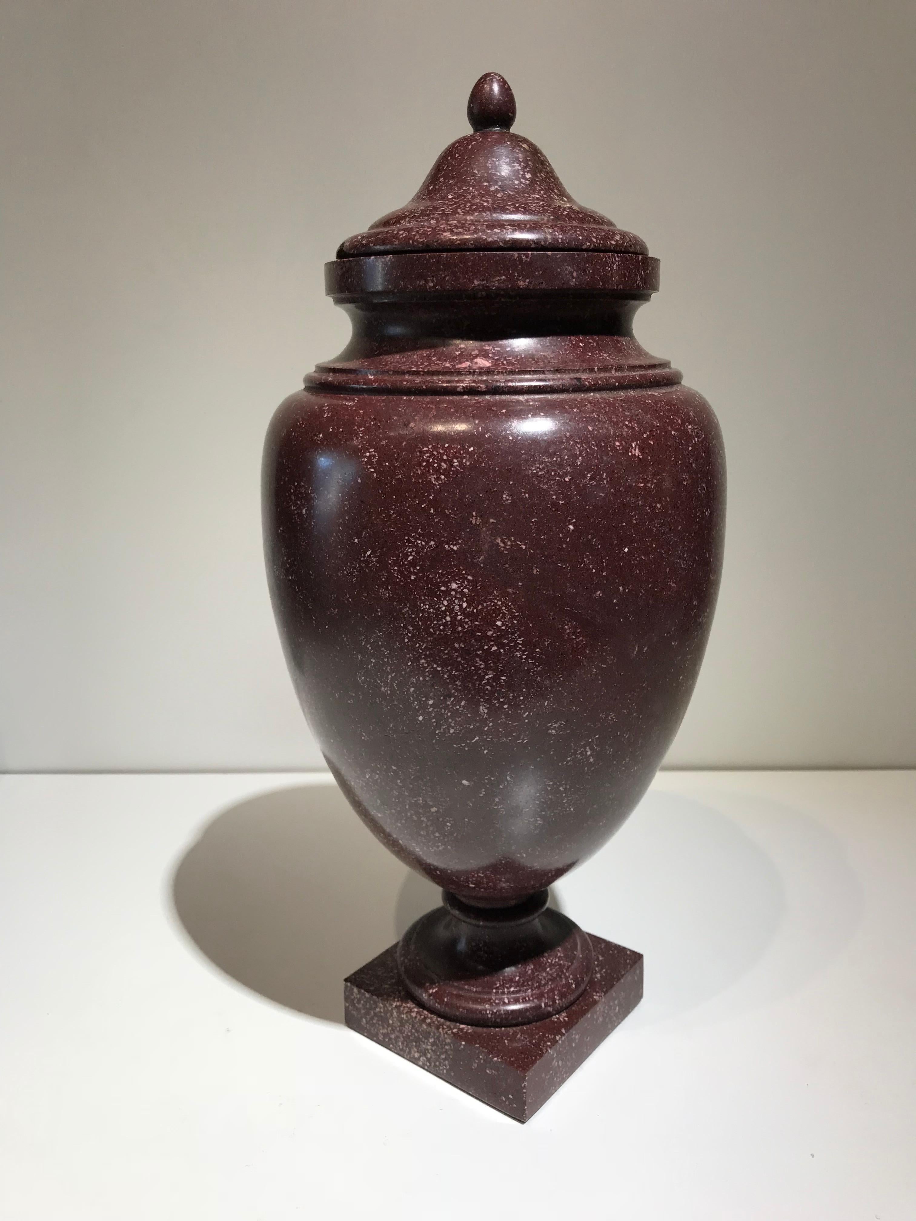 Classical Roman Porphyry Red Ancient Specimen Marble Vase Neoclassical Style 3