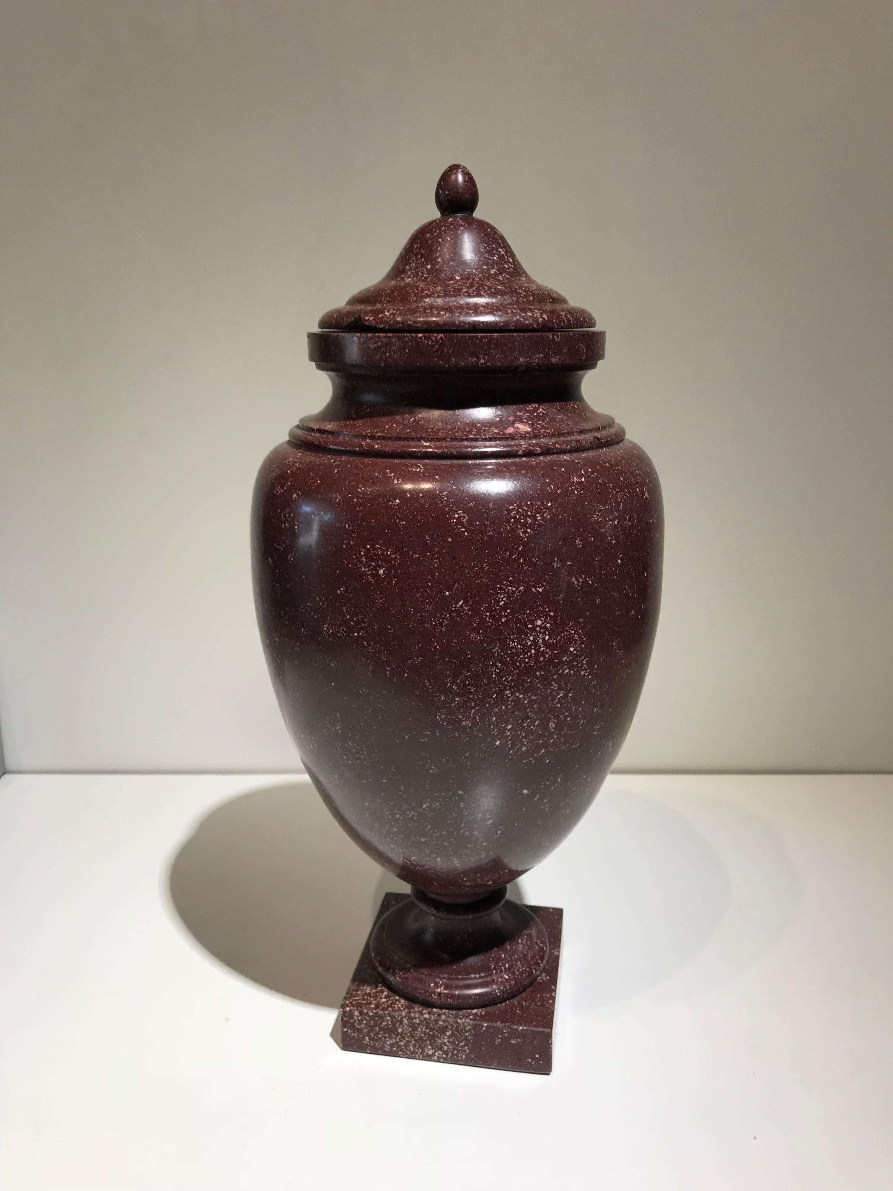 Classical Roman Porphyry Red Ancient Specimen Marble Vase Neoclassical Style 4