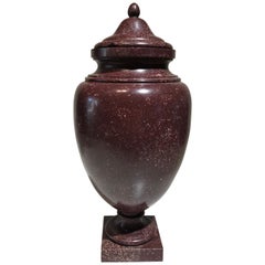 Classical Roman Porphyry Red Ancient Specimen Marble Vase Neoclassical Style