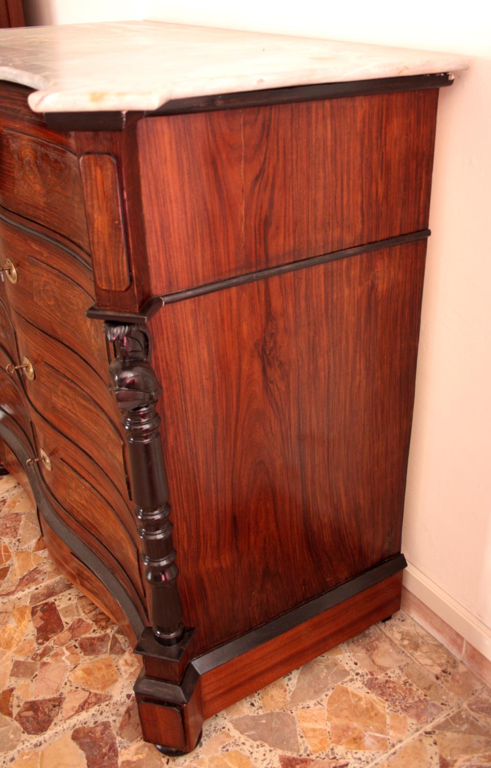 Italian Classical Chest of Drawers Mid 19th Century Commode Ebonized For Sale
