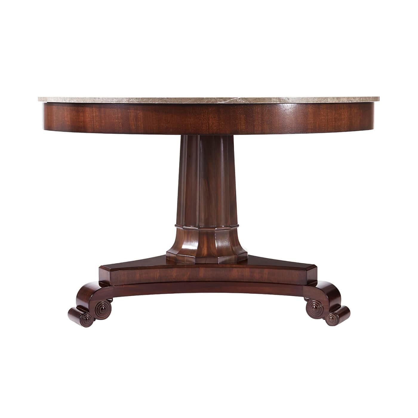Classical Round Center Table In New Condition For Sale In Westwood, NJ