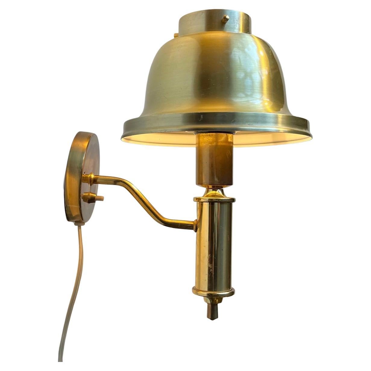 Classical Scandinavian Maritime Brass Wall Sconce from Laoni, 1970s For Sale