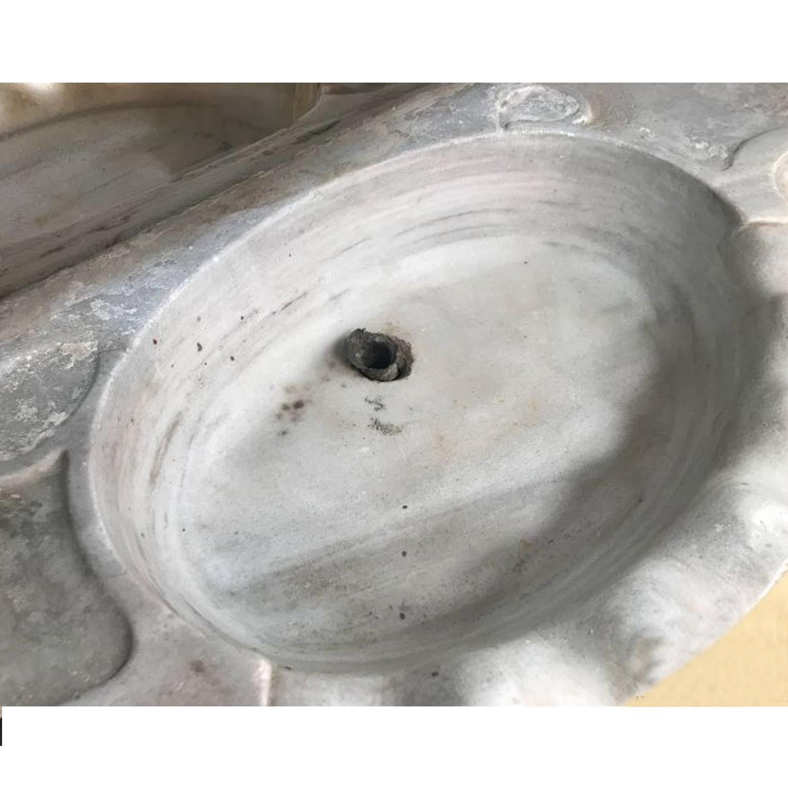 Classical Greek Classical Serpentine Marble Stone Sink Basin