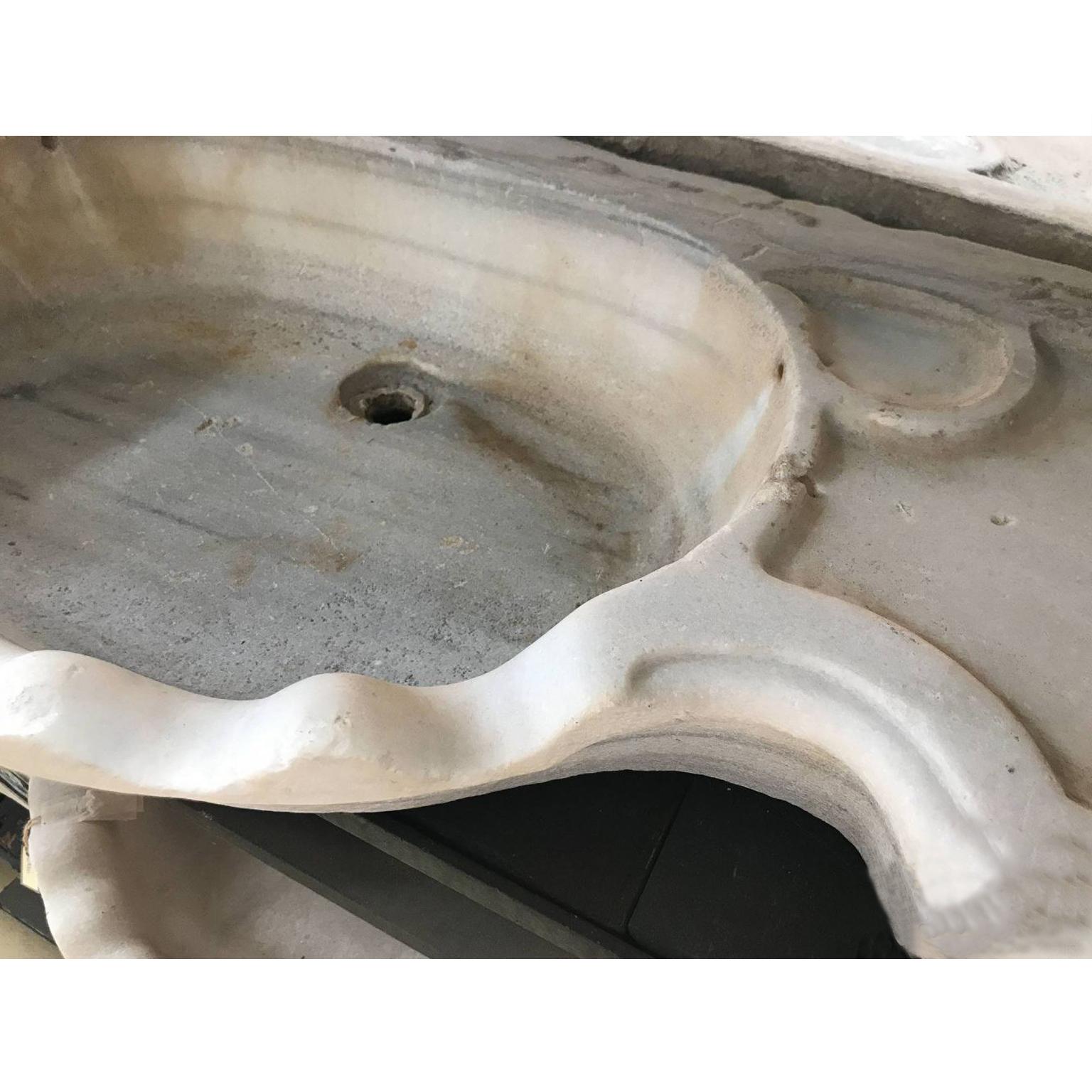 Carved Classical Serpentine Marble Stone Sink Basin