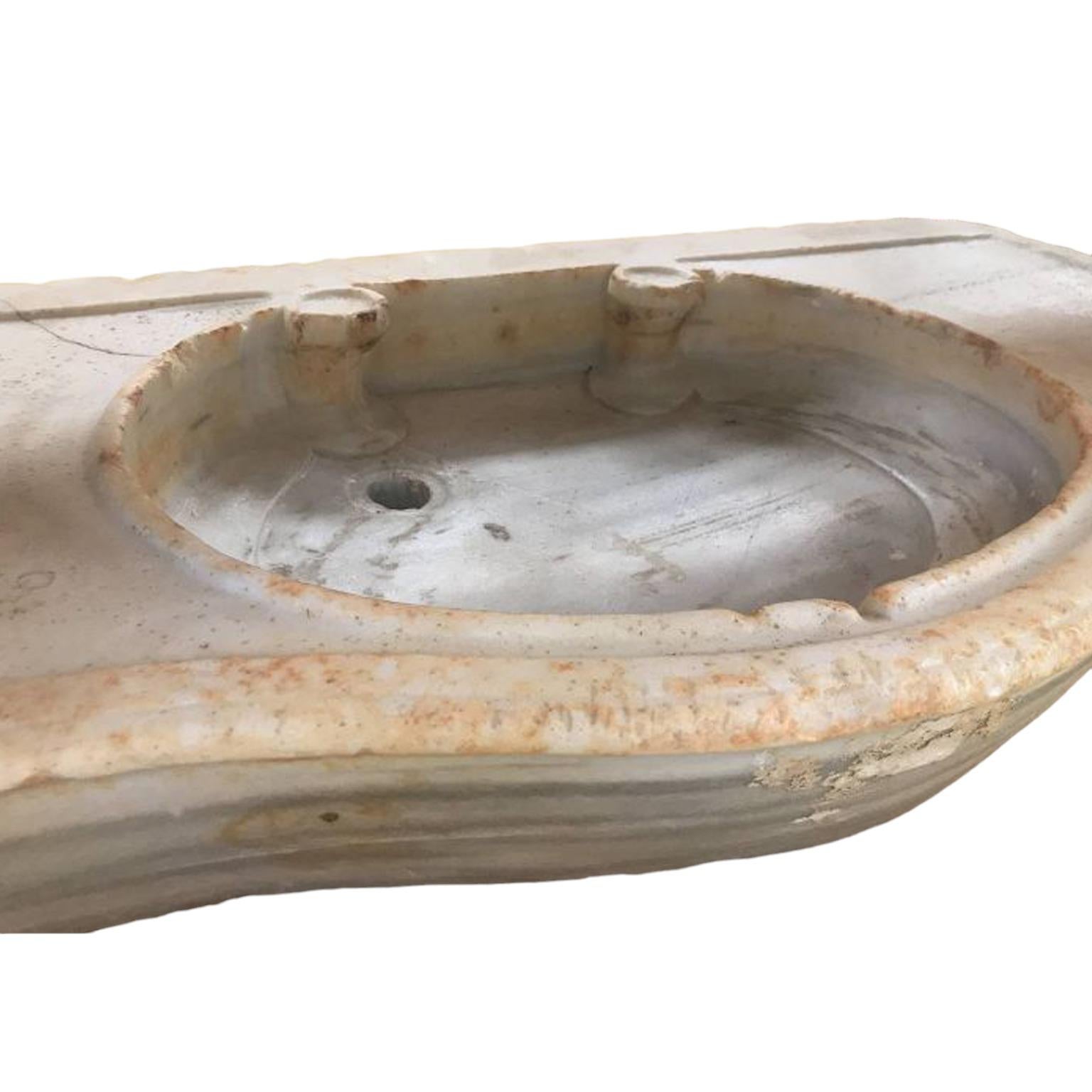 Classical Serpentine Marble Stone Sink Basin In New Condition For Sale In Cranbrook, Kent