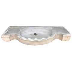 Antique Classical Serpentine Marble Stone Sink Basin