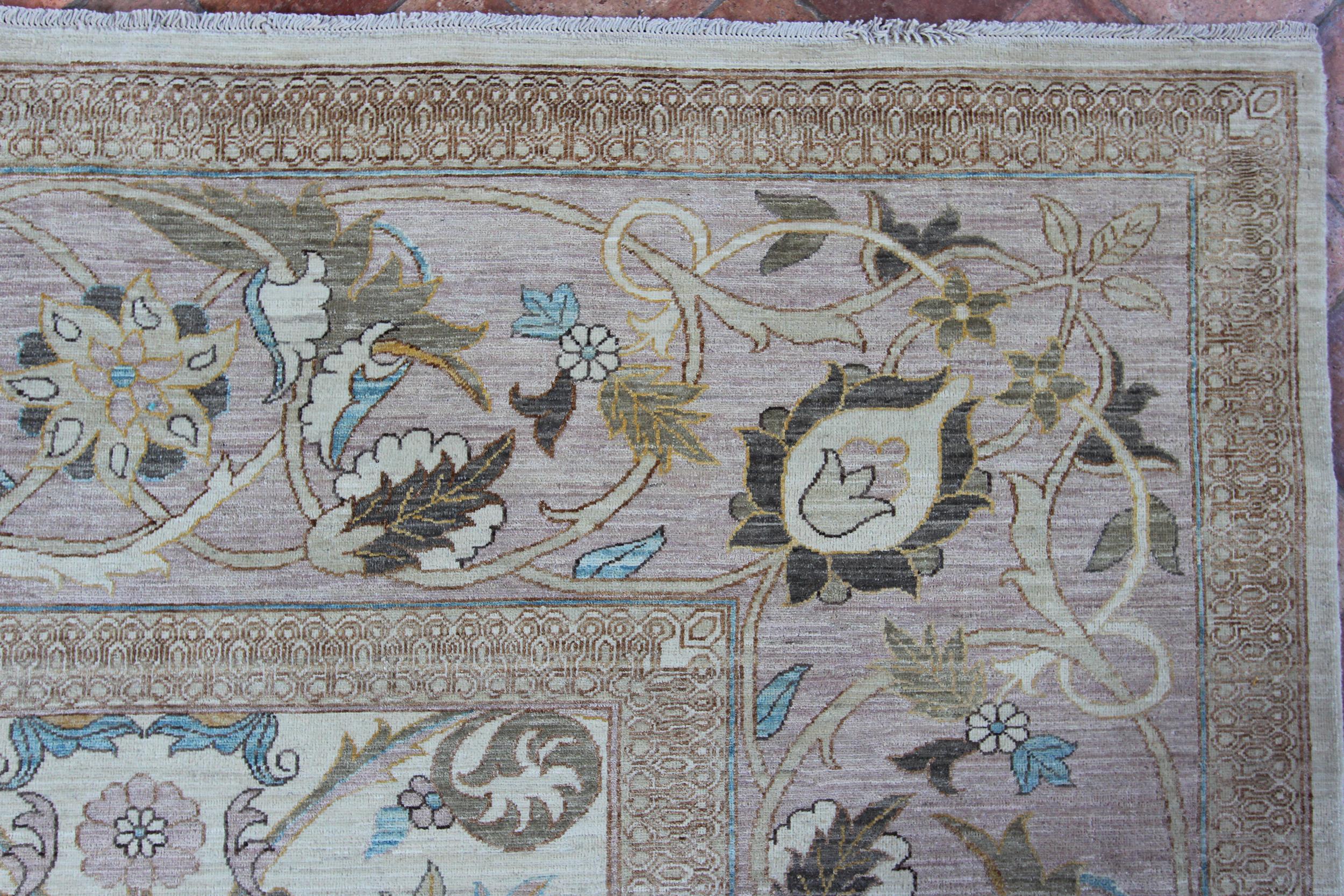 Afghan Classical 'Sickle Leaf' Design, Contemporary Carpet For Sale