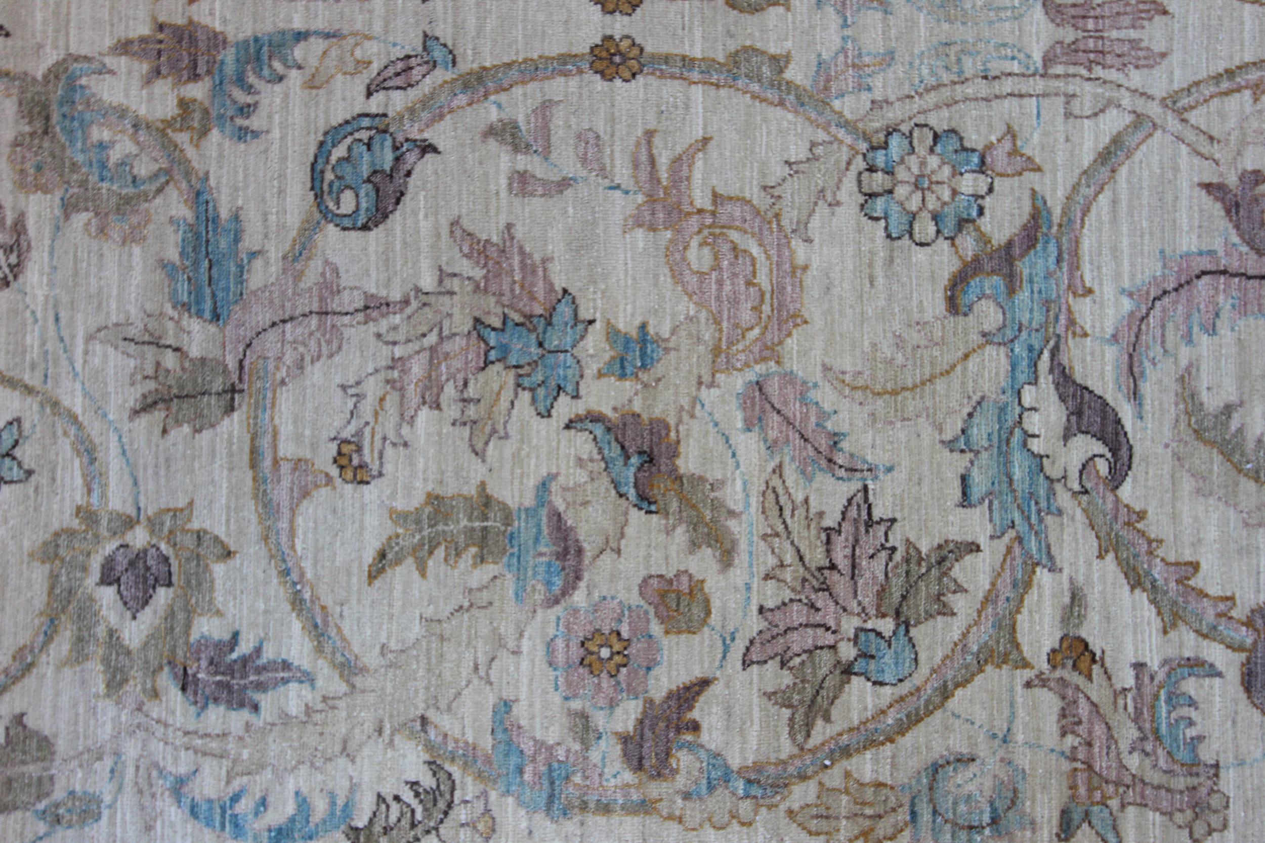 Wool Classical 'Sickle Leaf' Design, Contemporary Carpet For Sale