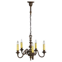Restored Classical Bronze 5 Arm Chandelier from England
