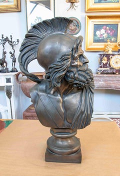 Classical Spartan Warrior Bust in Resin with Bronze Finish