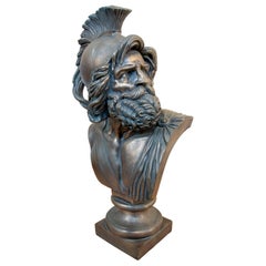 Classical Spartan Warrior Bust in Resin with Bronze Finish