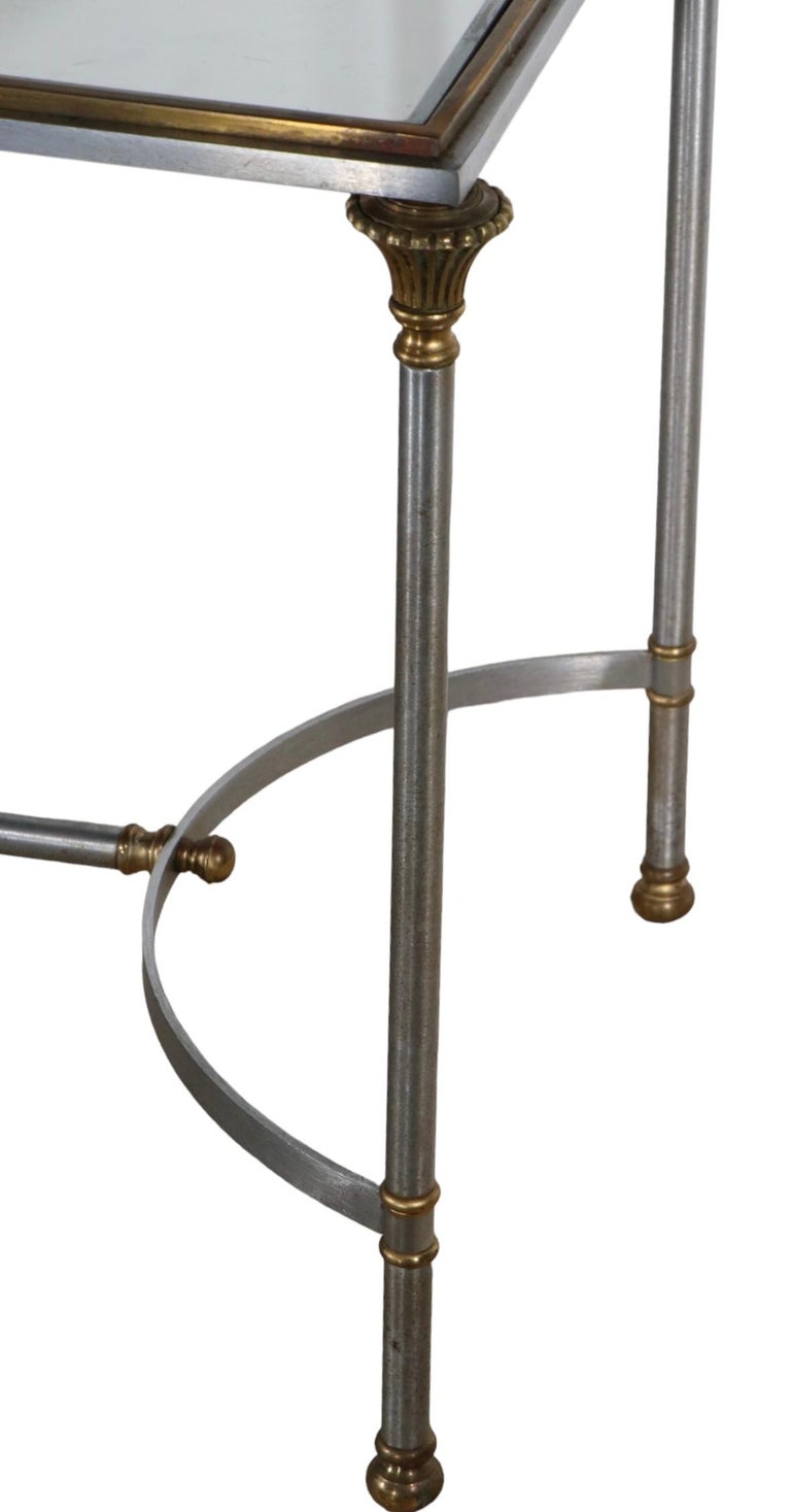 Classical Steel Brass and Glass End Table Made in Italy att. to Maison