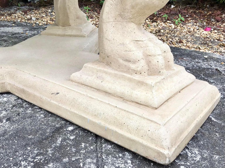 Classical Stone Round Patio Table on a Pedestal For Sale at 1stDibs