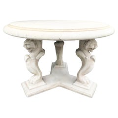 Classical Stone Round Patio Table on a Pedestal
