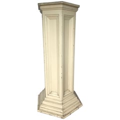 Classical Style and Hand-Painted Antique Wooden Display Stand Column Pedestal