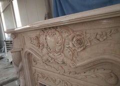 Classical Style Beige Marble Caryatid Fire Surround